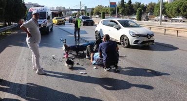 Kazada motosiklet sürücüsü yaralandı