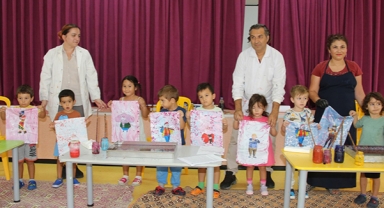 Miniklerden ebru sanatı
