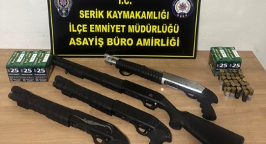 Ruhsatsız 4 av tüfeği ele geçirildi