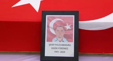 Kazada şehit olan polis memuru son yolcuğuna uğurlandı