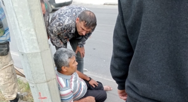 Otomobil ile motosikletin çarpışması sonucu bir kişi yaralandı