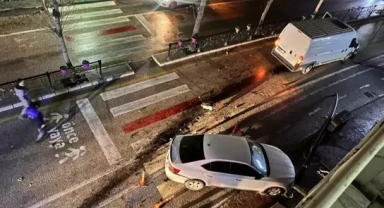Park halindeki otomobile çarptı