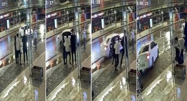 Eşini kazadan kıl payı kurtardı