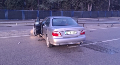 Otomobil bariyerlere çarptı: 1 yaralı