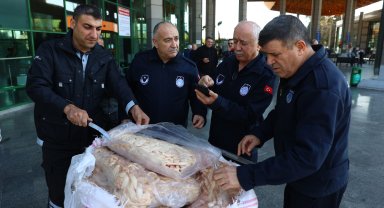 Otobüsle gönderilen 300 kg sakatata el konuldu