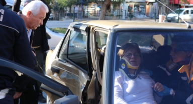 Eşinin kurtarılışını endişeyle izledi
