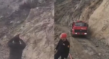 İtfaiyeden 'yapay heyelan'lı müdahale