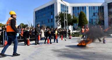 Muratpaşa Belediyesi'nde yangın tatbikatı