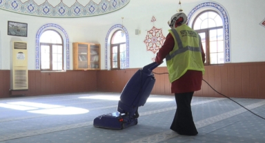 Ramazan öncesi cami temizliği 