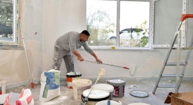 Yangın mağduru çiftin evi yenilendi