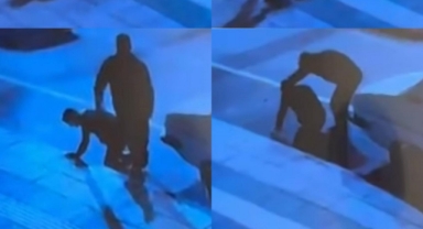 Boynundan bıçaklandı o anlar kamerada