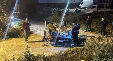Kontrolden çıkıp takla attı