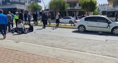 Otomobille motosiklet çarpıştı: 2 yaralı