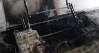 Soba yangını maddi zarar verdi