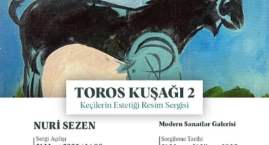 Toroslar’ın simgesi keçiler tuvalde