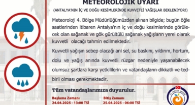 Antalya'ya dolu ve hortum uyarısı
