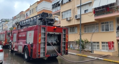 Apartman kömürlüğünde yangın