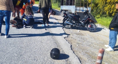 Motosiklet kaza yaptı