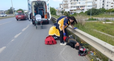 Motosikletin lastiği patladı