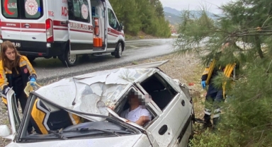 Otomobil takla attı