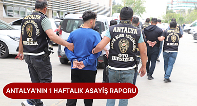 Antalya'nın 1 haftalık asayiş raporu açıklandı