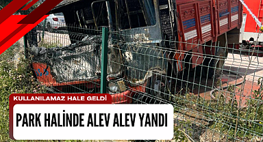 Park halinde alev alev yandı... Kullanılamaz hale geldi