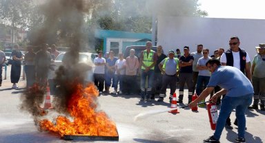 Kepez personeline uygulamalı yangın eğitimi