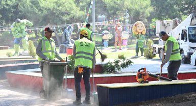 Kepez'den Tek Sarnıç Parkı'nda temizlik seferberliği