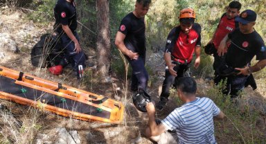 Ormanlık alana düşen yamaç paraşütü pilotu yaralandı