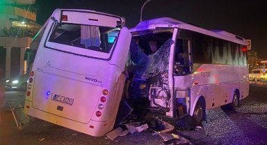 3 midibüsün karıştığı kazada 6 yaralı