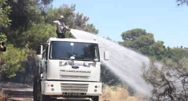 Kepez'den orman yangınına müdahale desteği