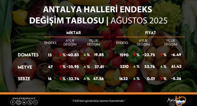 Ağustos hal endeksi açıklandı