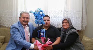 Down sendromlu Muhammed'e evinde ziyaret