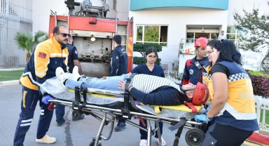 Kepez Belediyesi'nden gerçeğini aratmayan tatbikat