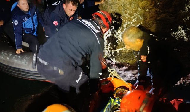 Falezlerden düştü, itfaiye ve AFAD kurtardı