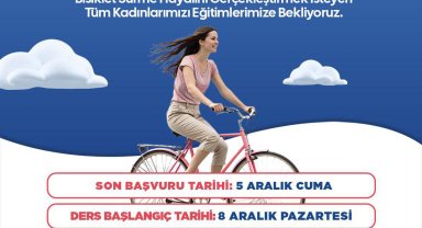 Kepez'de kadınlara özel bisiklet eğitimi