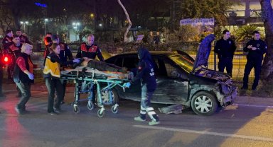 Polisin 'dur' ihtarına uymadı, kaçarken kaza yaptı