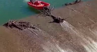 Barajda tehlikeli temizlik