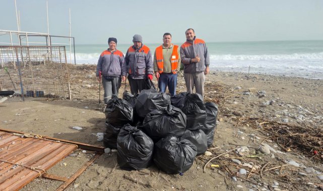 Sahillerde temizlik çalışması