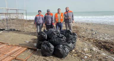 Sahillerde temizlik çalışması