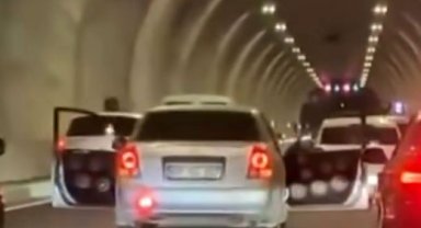 Tünelde trafiği tehlikeye sokan sürücüye ceza