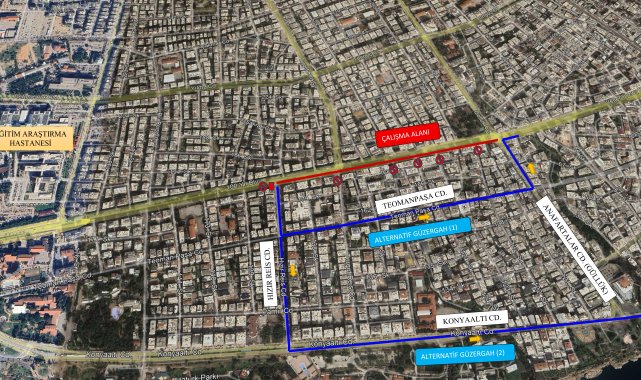 100. Yıl Bulvarı'nda, asfaltlama kapaması