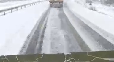 Antalya- Konya yolunda kar yağışı