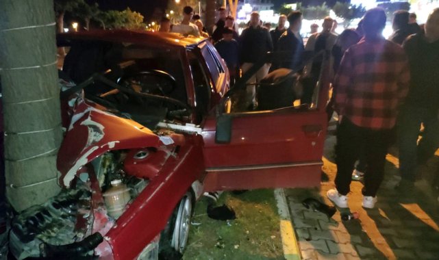 Ağaca çarpan otomobilin sürücüsü ağır yaralandı