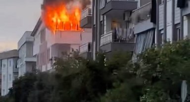 Teras katta korkutan yangın