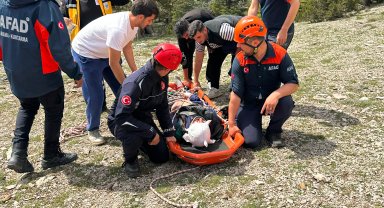 Uçuruma düşüp yaralandı, ekiplerin ortak çalışmasıyla kurtarıldı