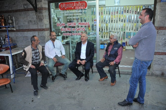 AESOB Başkanı Sevimçok, sobacılar çarşısı esnafının sorunlarını dinledi 