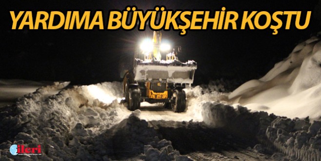 Akseki’de karla yoğun mücadele