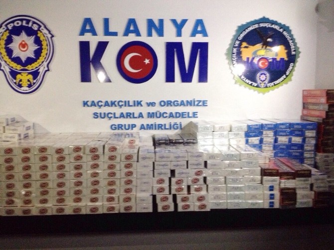 Alanya’da 7 bin paket kaçak sigara ele geçirildi