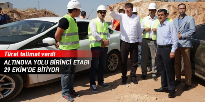 Altınova yolu birinci etabı 29 Ekim'de bitiyor